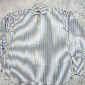 Kuhlman Shirt Mens S 39 Blue Striped Button‎ Up Career Casual Professional